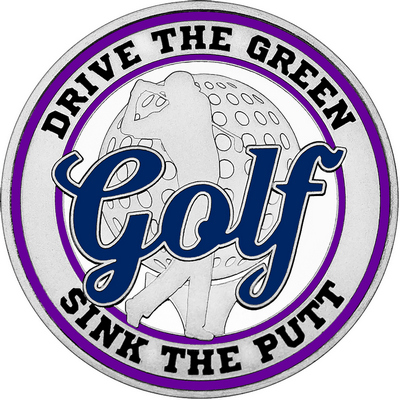 Navy Blue "Golf" with Purple Outer Circular Borders